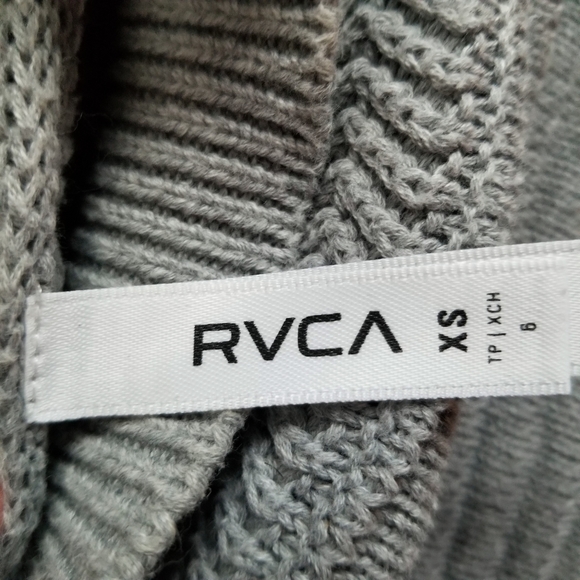 RVCA Sweater Light Grey Knit Pull Over - Picture 4 of 5